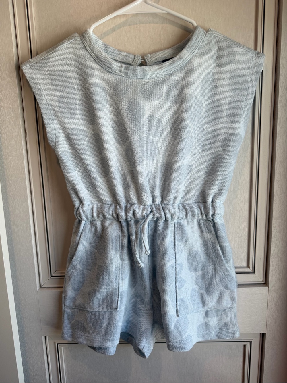 Old Navy Light Blue Floral Tie-Waist Romper